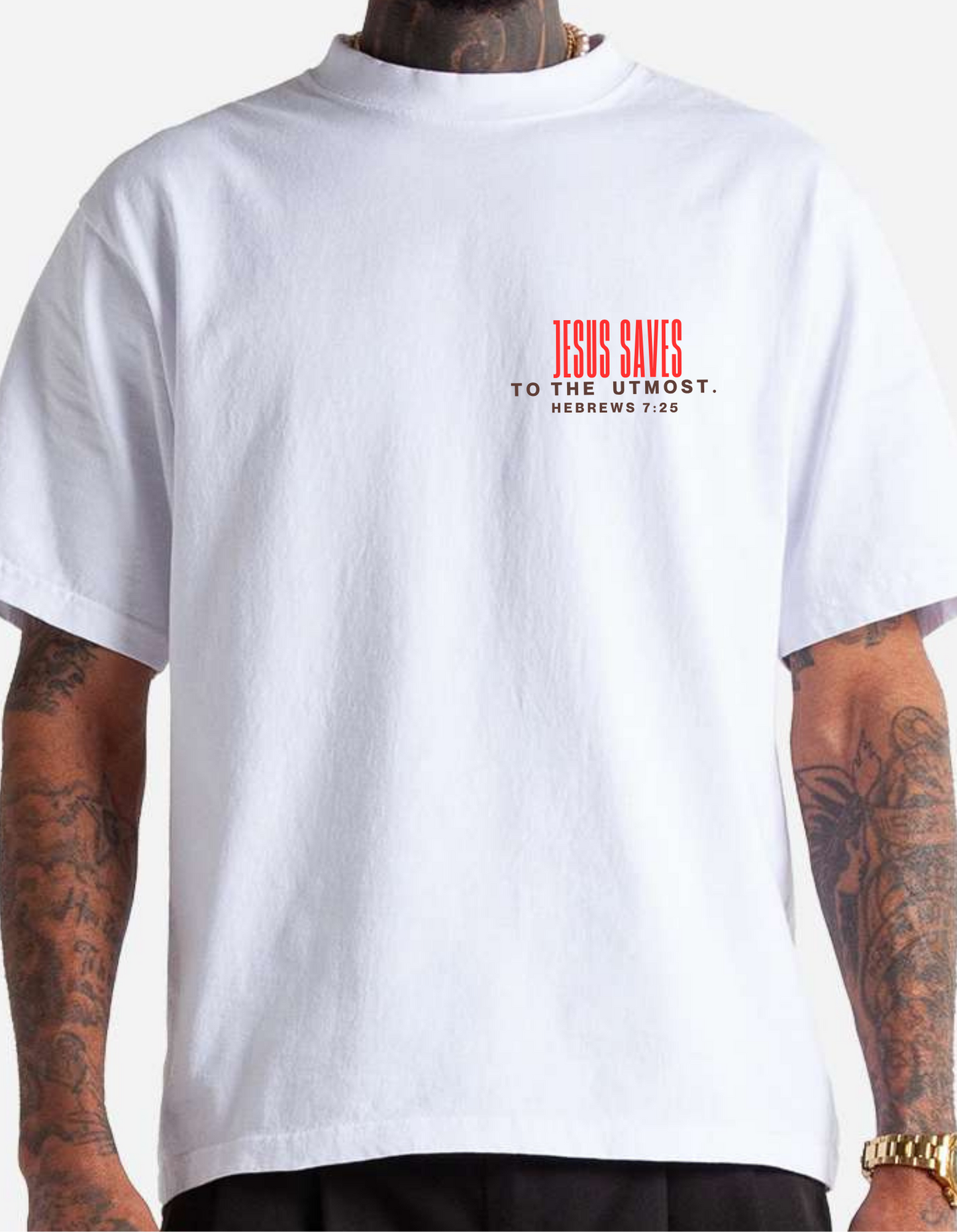 Jesus Saves- To The Utmost (White)