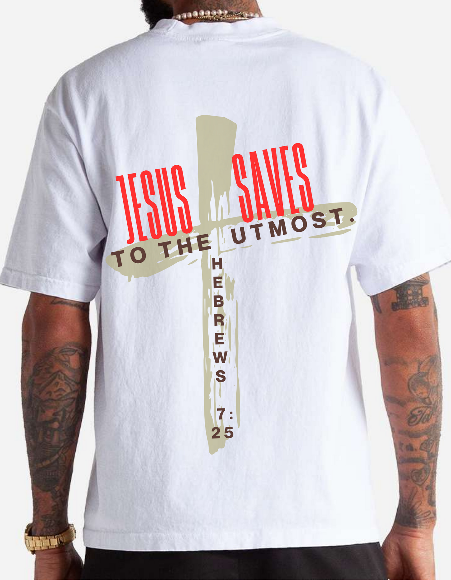 Jesus Saves- To The Utmost (White)