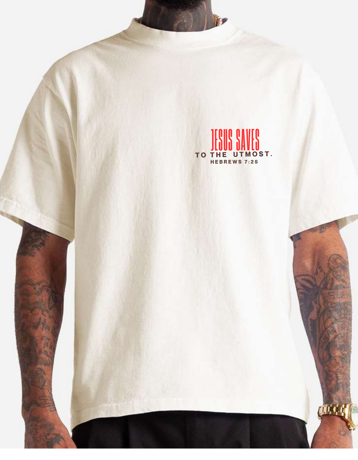Jesus Saves- To The Utmost (Off White)
