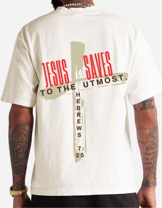 Jesus Saves- To The Utmost (Off White)