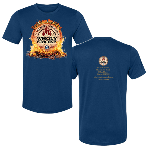 Wholy Smoke — Back From the Ashes T-Shirt (Navy)